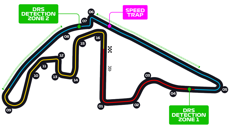 Abu Dhabi Yas Marina Circuit map