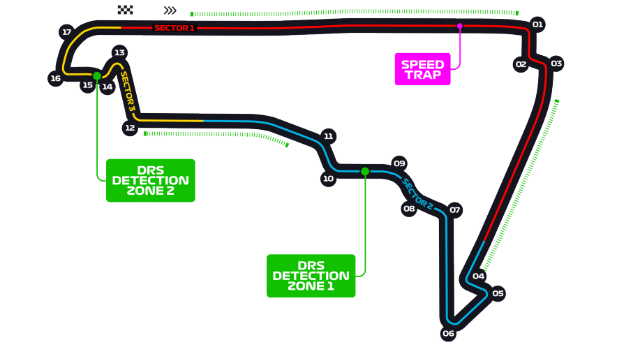 Mexican Autodromo Hermanos Rodriguez circuit map