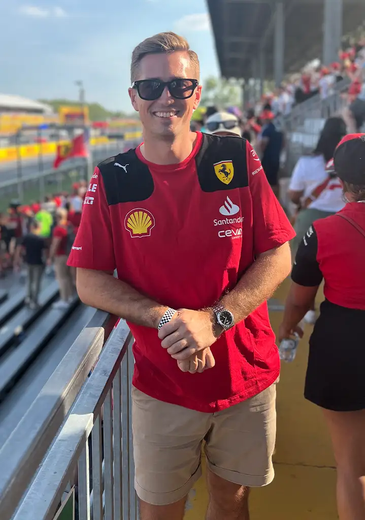 Anton Gustafsson visiting a Formula 1 Grand Prix
