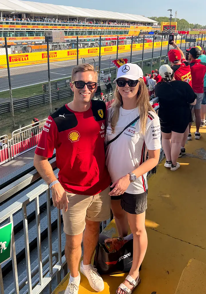 Anton and Lisette visiting Autodromo Nazionale Monza (The Italian Grand Prix)